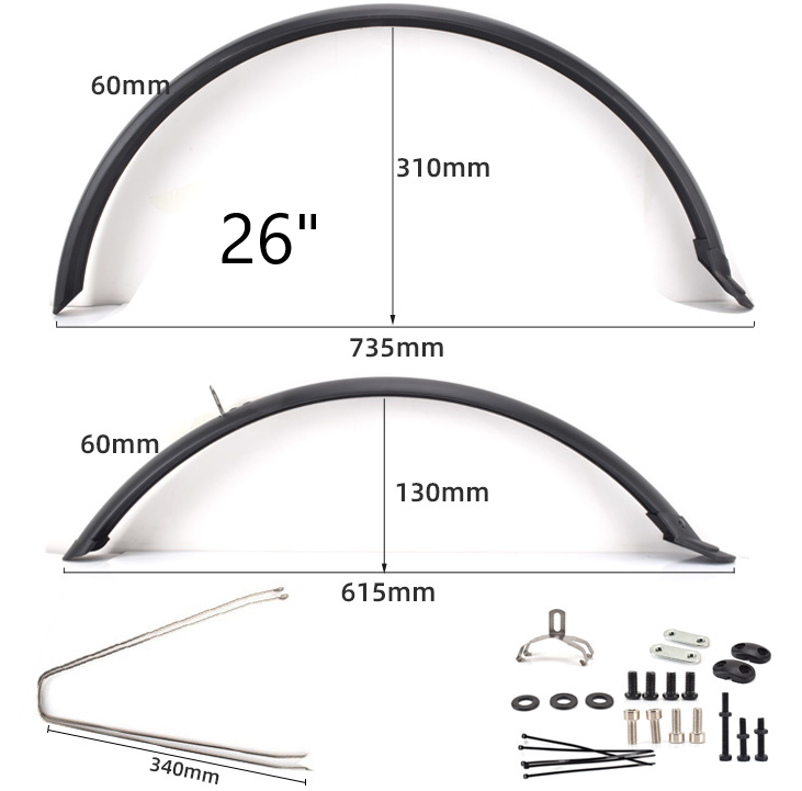 Full Length 700c and 26" Bicycle Fenders - Plastic