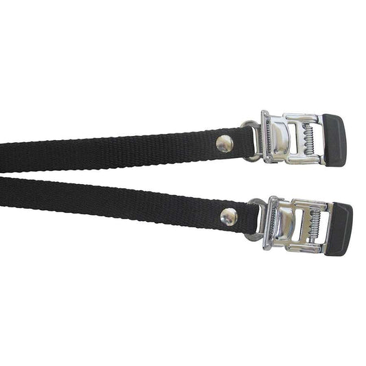 EVO Nylon Toe Clip Straps with steel buckle - Black