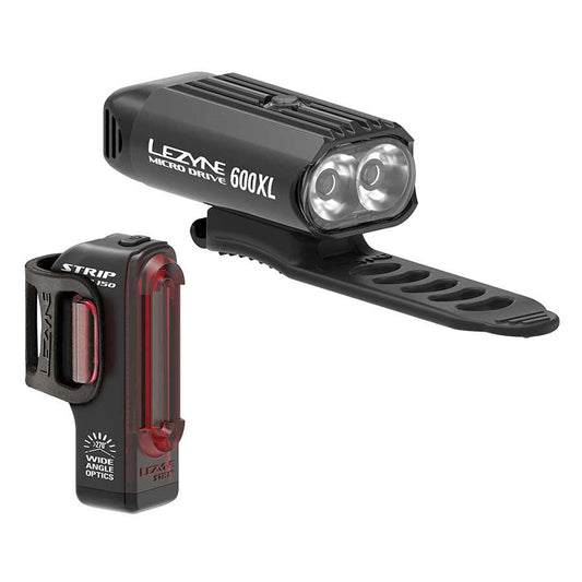 Lezyne Micro Drive 600XL & Strip - LED Light Set - Black