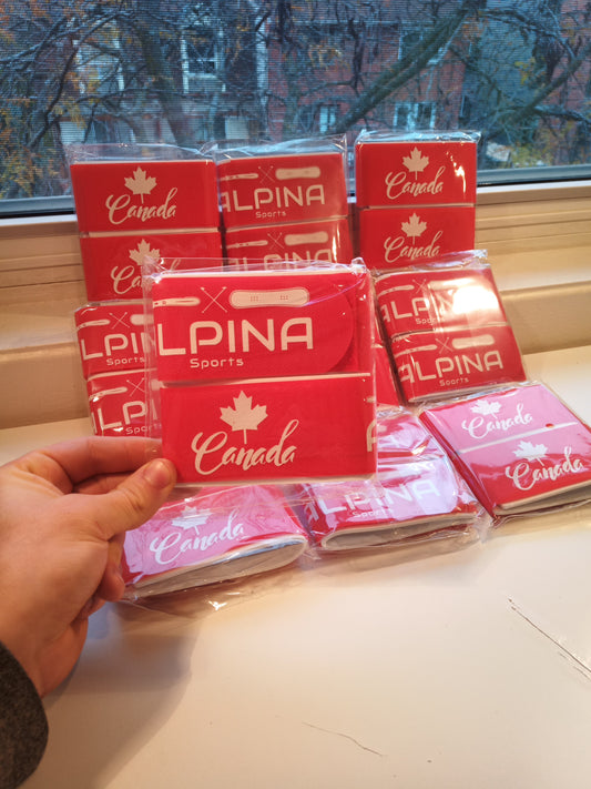 ALPINA Sports Ski Straps - NEW! - With CANADA logo - Red/White - 50% OFF