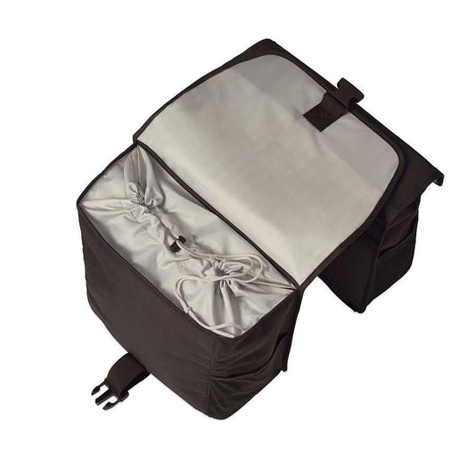 Basil Go Double Pannier Bags - 32L - Water Repellent - Black & Grey