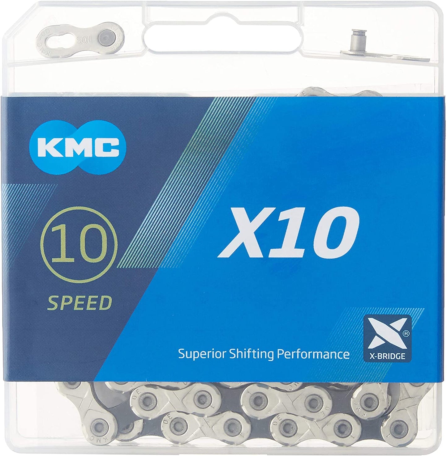 KMC 10 Speed X-10 Chain - 114 Links - Silver